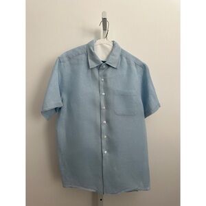 BANANA REPUBLIC Irish Linen Button Down Shirt Blue | S